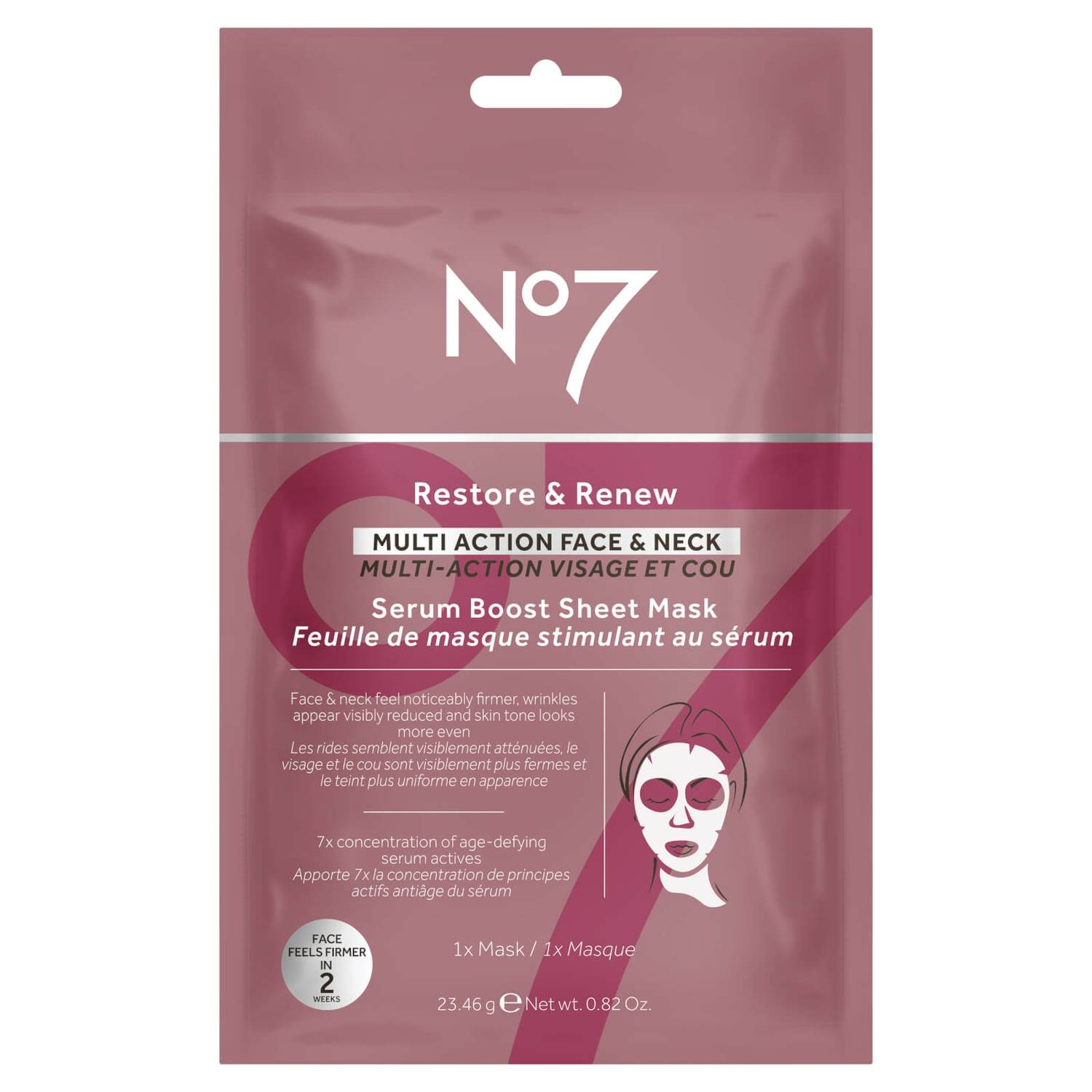 Restore & Renew Multi Action Face & Neck Serum Boost Sheet Mask